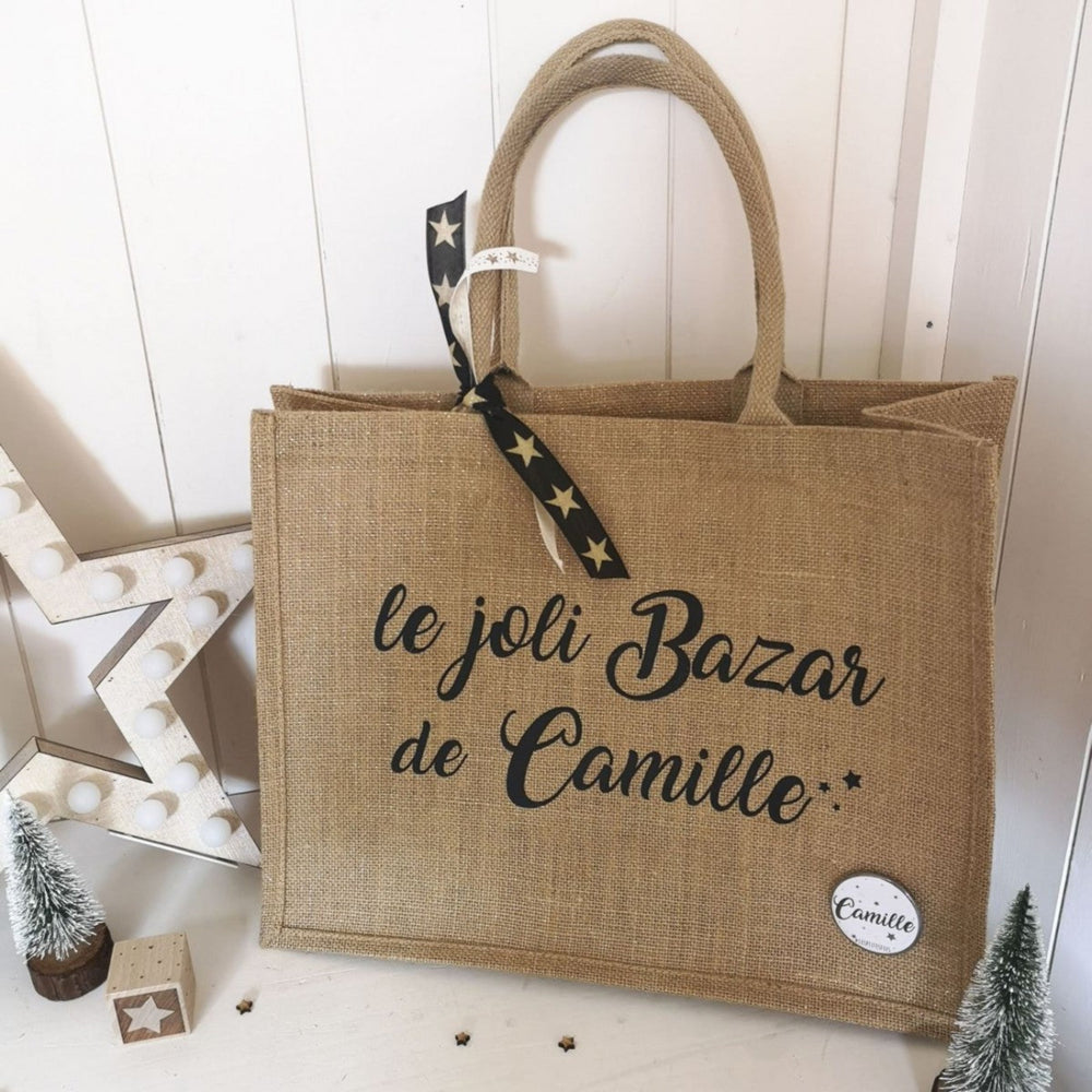 Sac en jute pailleté personnalisable